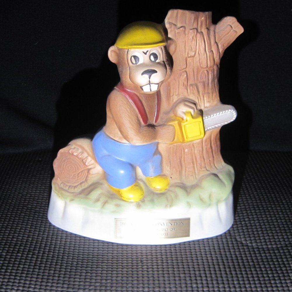 Jim Beam Decanter - Bucky Beaver 1988 - 18th Convention Portland OR.